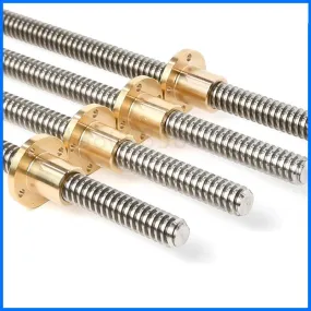 T16 Lead Screw 16mm Trapezoidal Screw With Brass Nut 100mm 150mm 250mm 450mm 550mm Lead 3/4/8mm for 3D Printer Stepper Motor