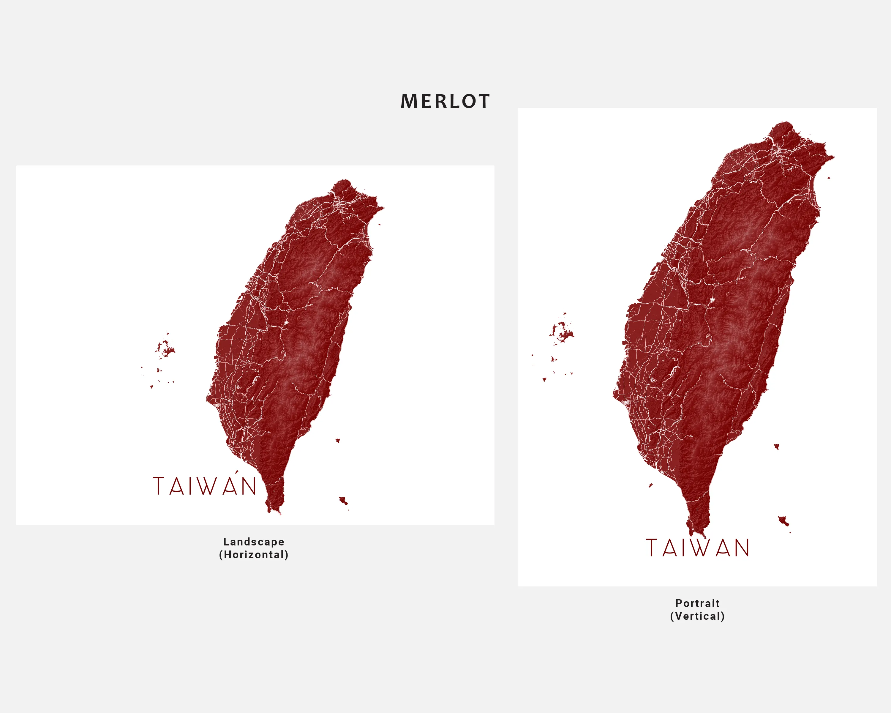 Taiwan Map Print Poster - Country Map of Taiwan Wall Art Prints, Topographic Asia Road Maps
