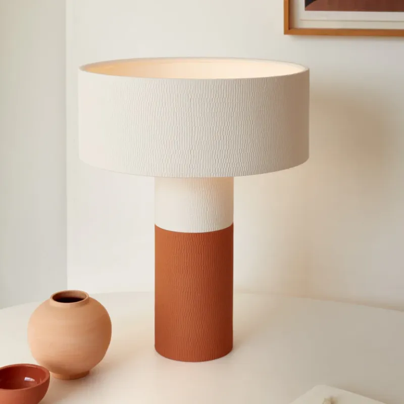 Textured Wide Shade Table Lamp | Terra