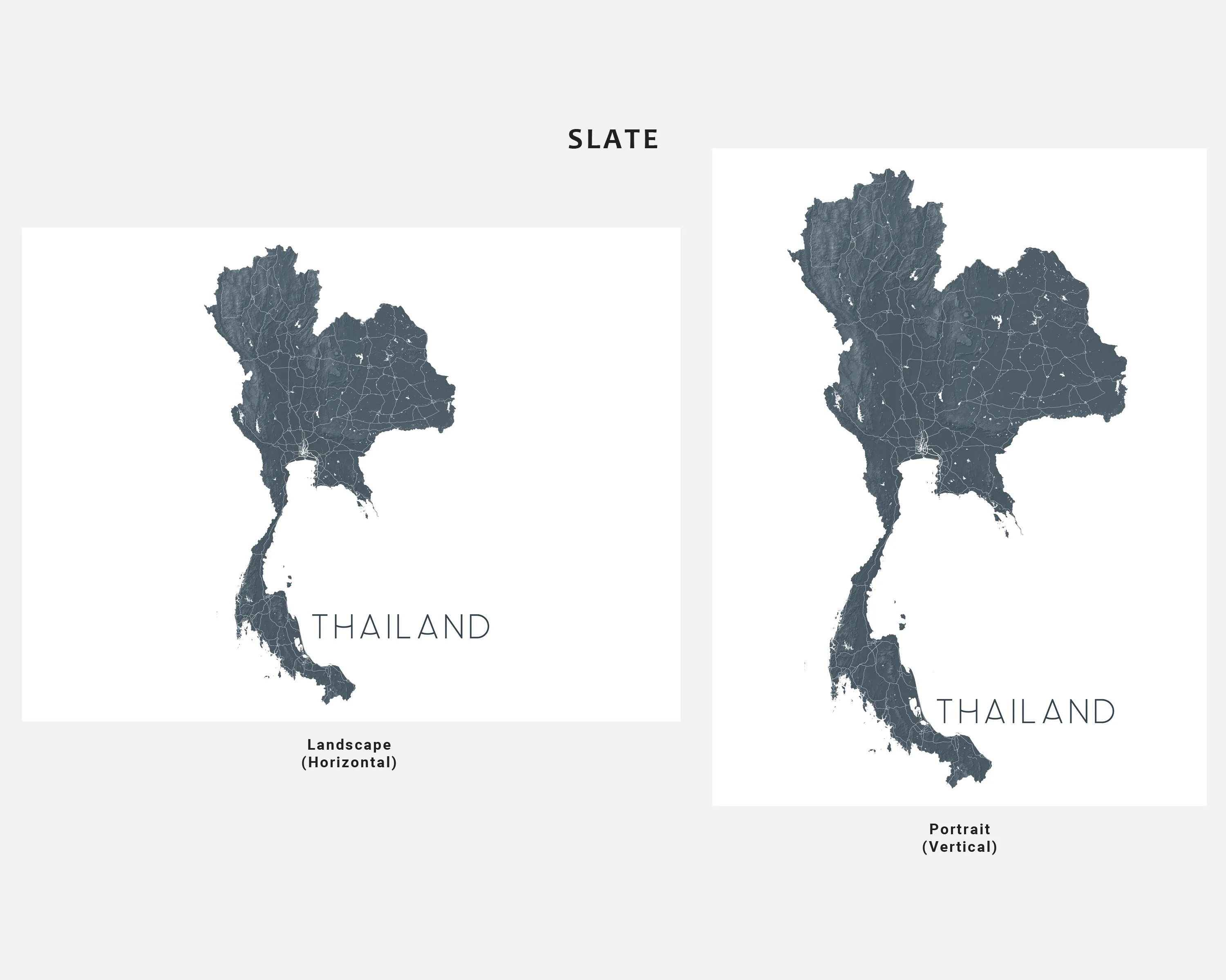 Thailand Map Print - Map of Thailand Wall Art Poster, Country Maps, Bangkok Phuket Chiang Mai