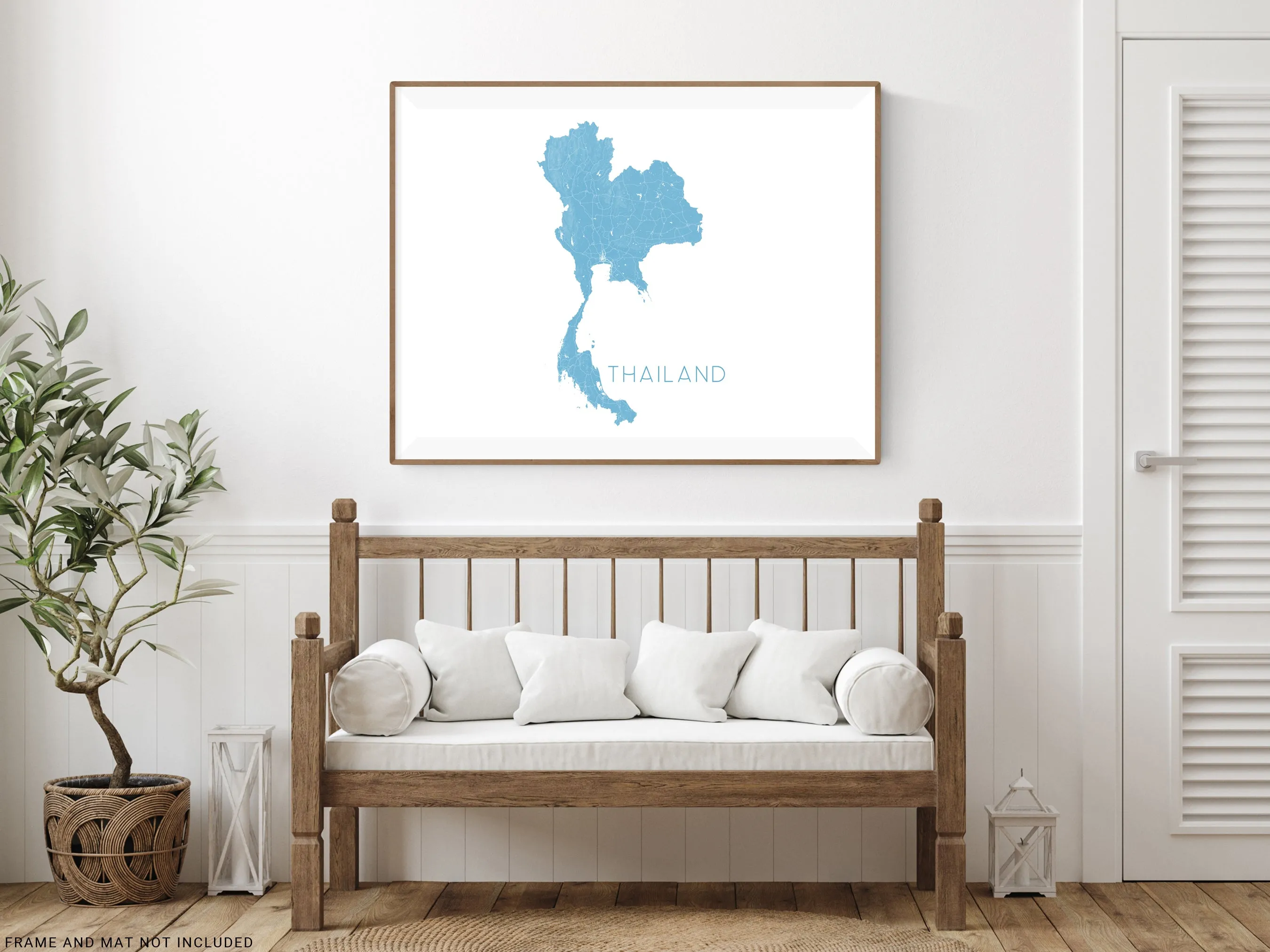 Thailand Map Print - Map of Thailand Wall Art Poster, Country Maps, Bangkok Phuket Chiang Mai