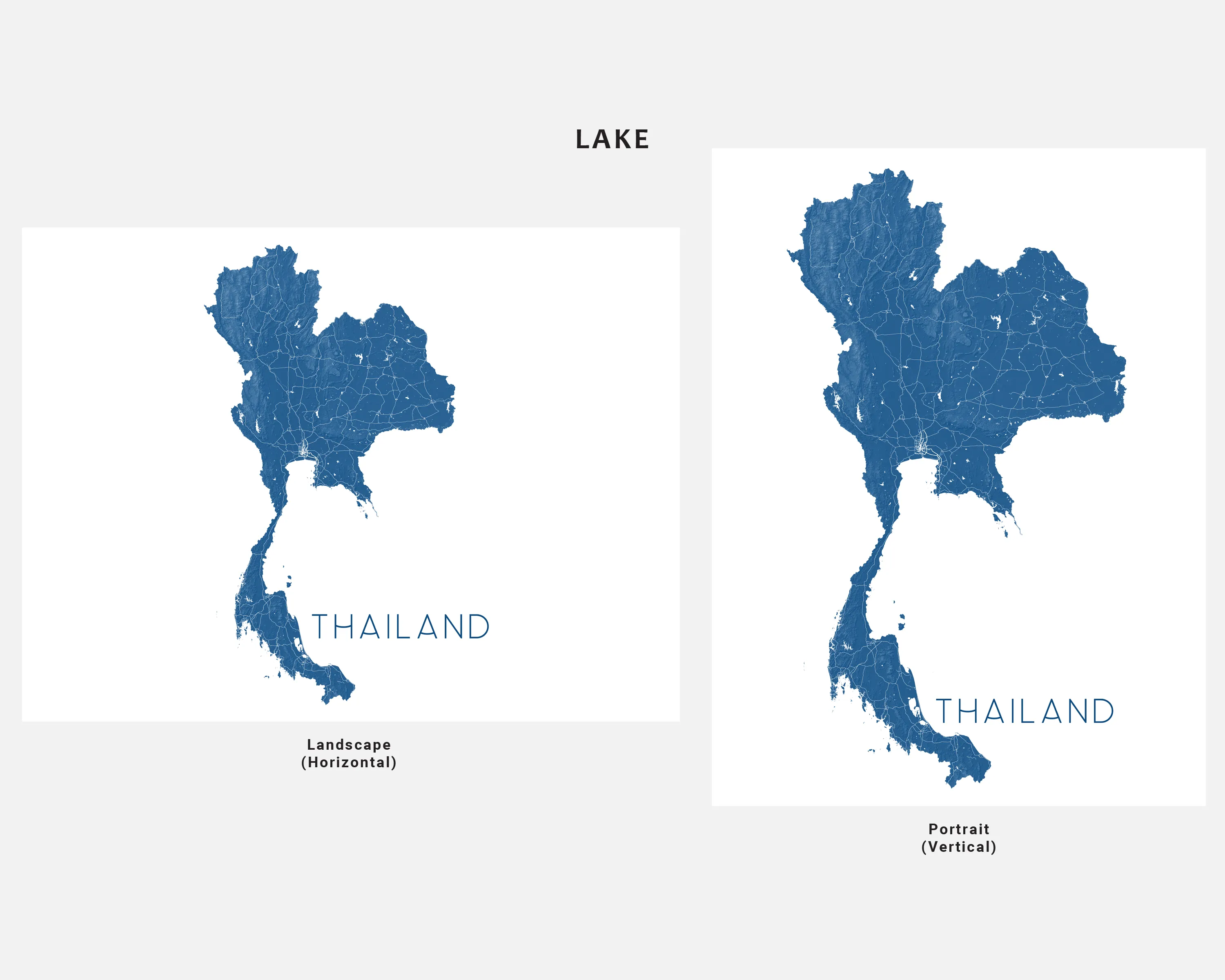 Thailand Map Print - Map of Thailand Wall Art Poster, Country Maps, Bangkok Phuket Chiang Mai