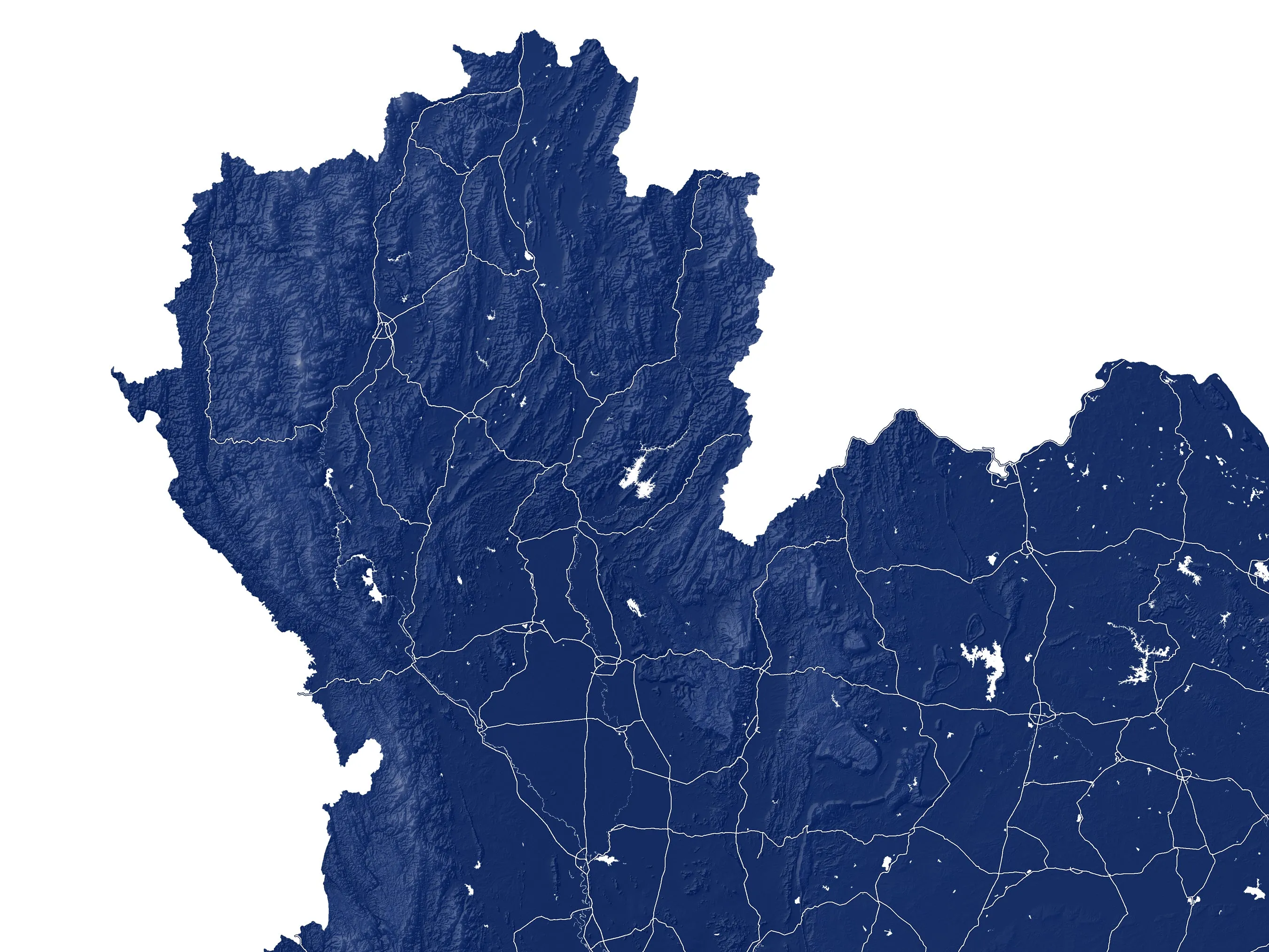 Thailand Map Print - Map of Thailand Wall Art Poster, Country Maps, Bangkok Phuket Chiang Mai