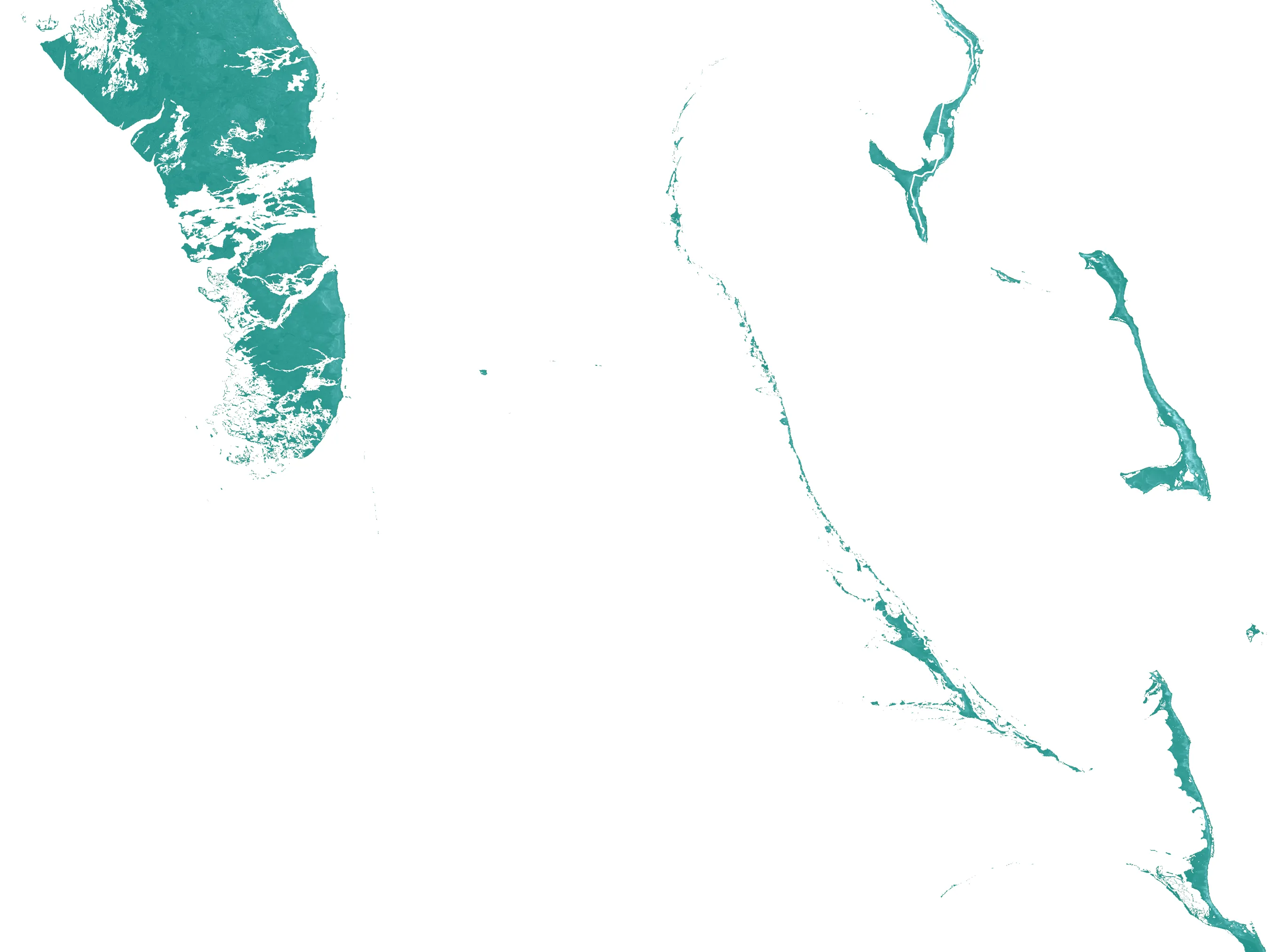 The Bahamas Map Wall Art Print, Turquoise Caribbean Islands Poster, Eleuthera, Exuma, Abacos