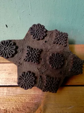 Traditional antique wooden Indian fabric printing block