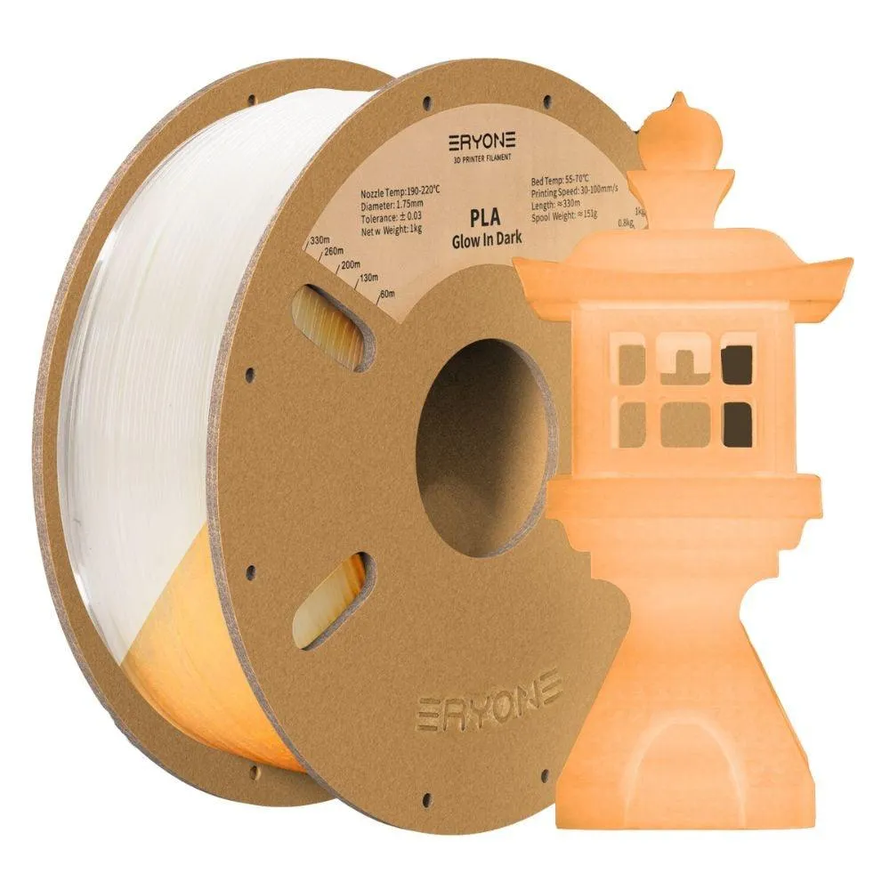 [US] ERYONE Glow in the Dark Filament: 1.75mm 1kg 3D Printer Luminous PLA Filament