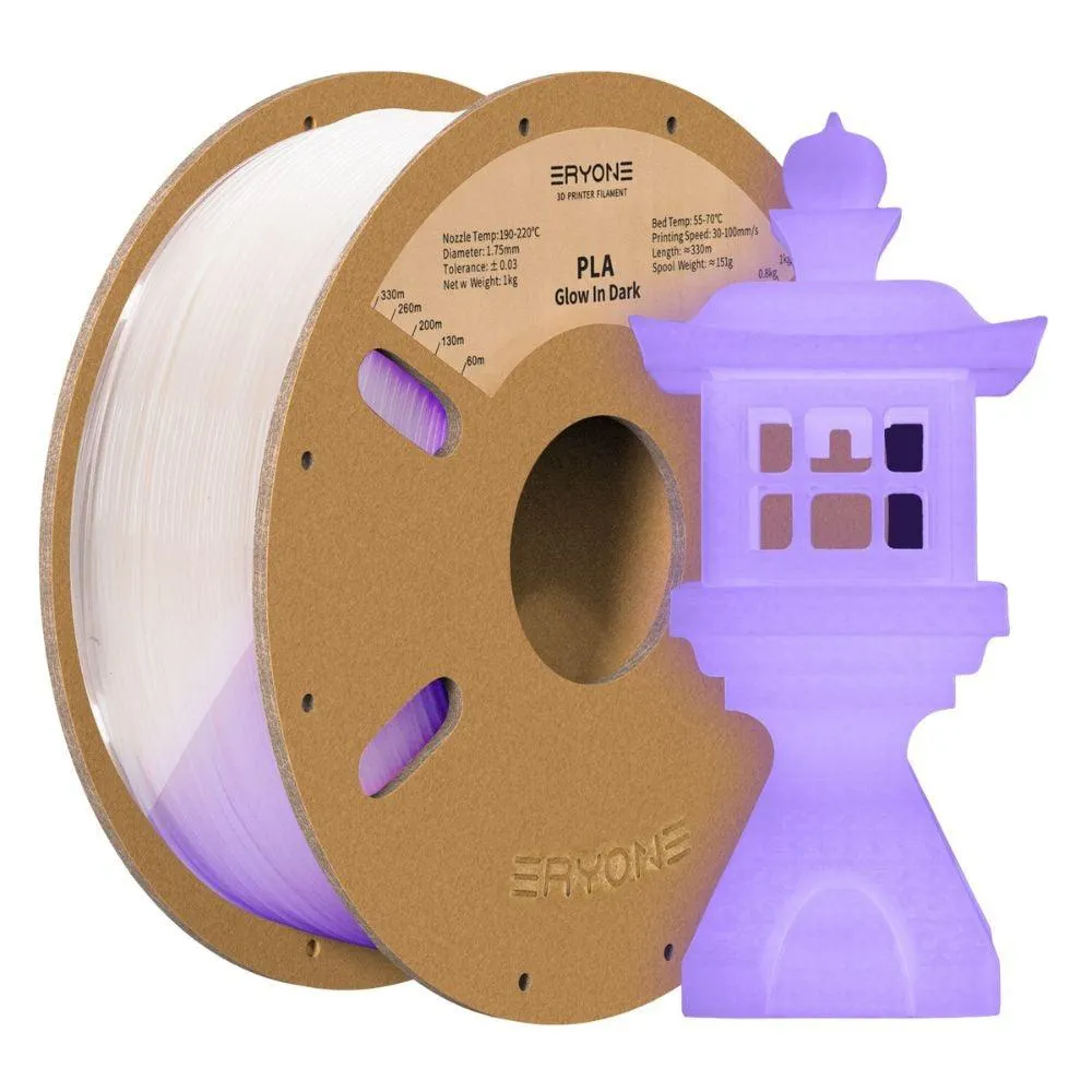 [US] ERYONE Glow in the Dark Filament: 1.75mm 1kg 3D Printer Luminous PLA Filament