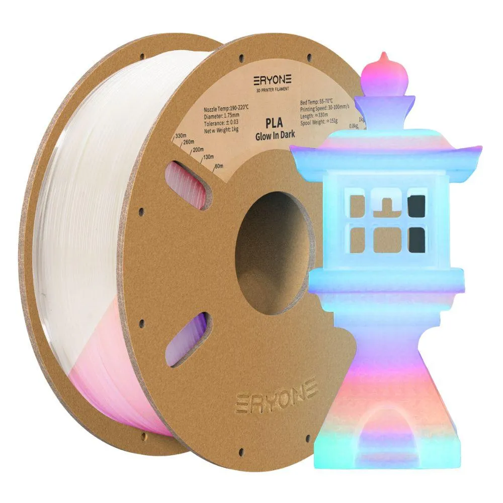 [US] ERYONE Glow in the Dark Filament: 1.75mm 1kg 3D Printer Luminous PLA Filament