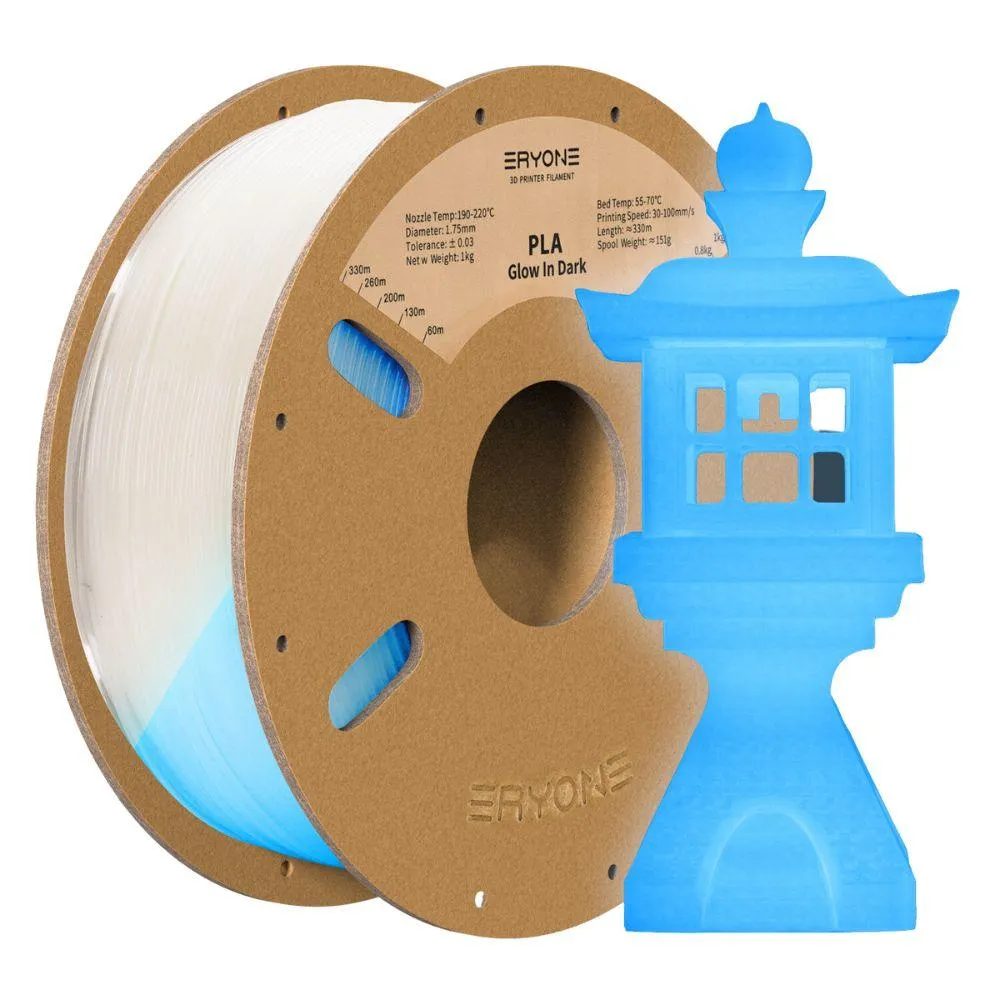 [US] ERYONE Glow in the Dark Filament: 1.75mm 1kg 3D Printer Luminous PLA Filament