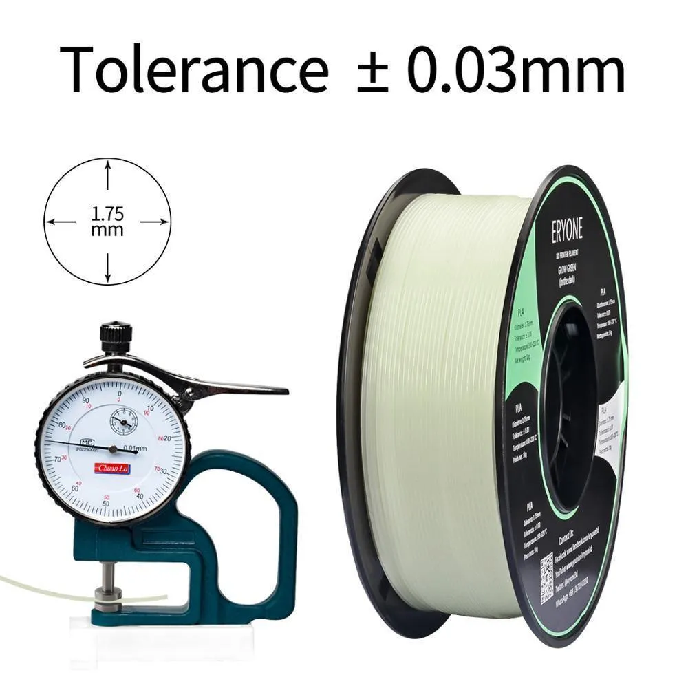 [US] ERYONE Glow in the Dark Filament: 1.75mm 1kg 3D Printer Luminous PLA Filament