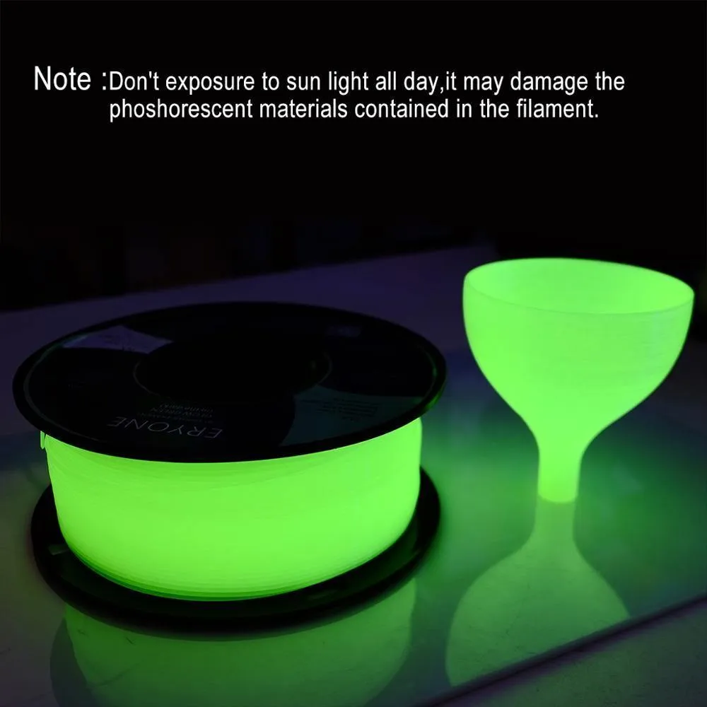 [US] ERYONE Glow in the Dark Filament: 1.75mm 1kg 3D Printer Luminous PLA Filament