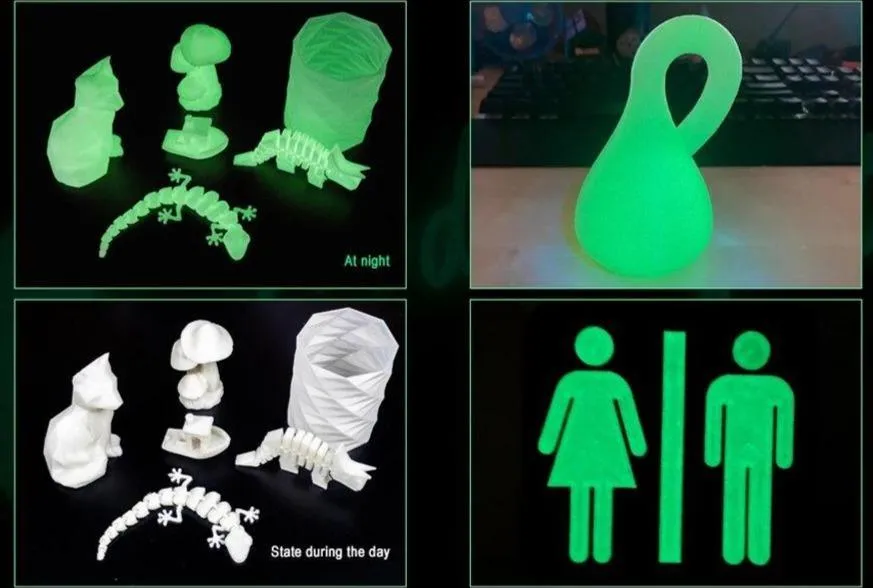 [US] ERYONE Glow in the Dark Filament: 1.75mm 1kg 3D Printer Luminous PLA Filament