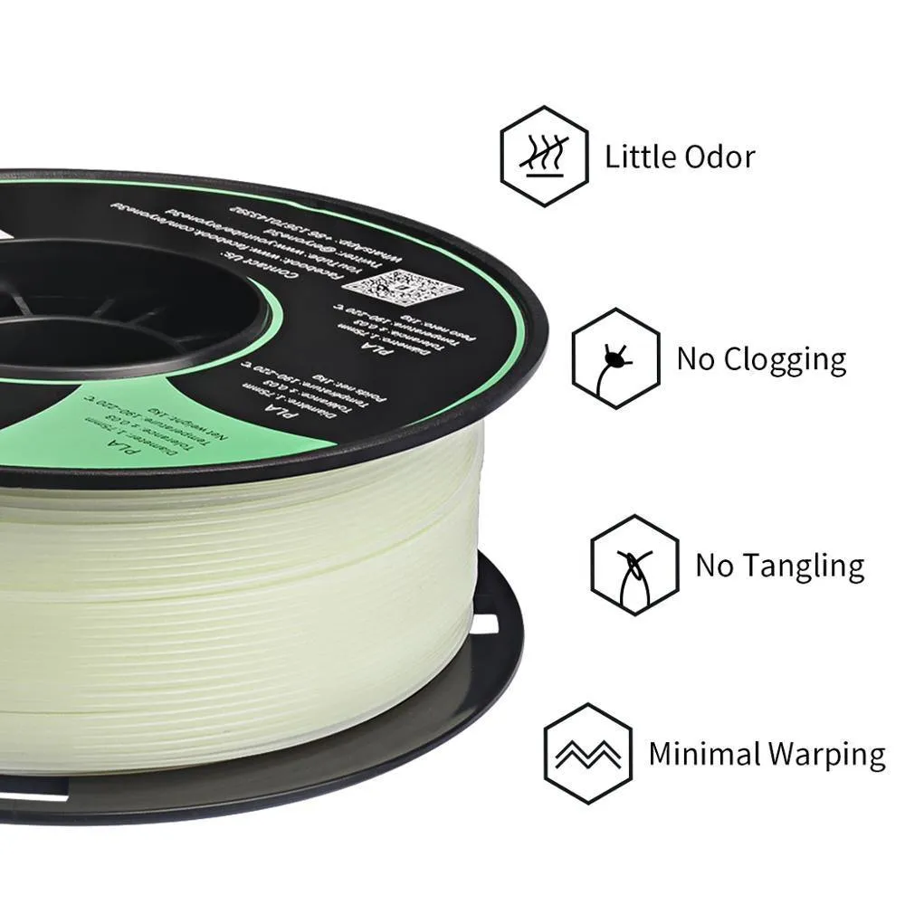 [US] ERYONE Glow in the Dark Filament: 1.75mm 1kg 3D Printer Luminous PLA Filament