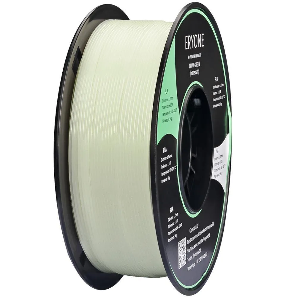 [US] ERYONE Glow in the Dark Filament: 1.75mm 1kg 3D Printer Luminous PLA Filament