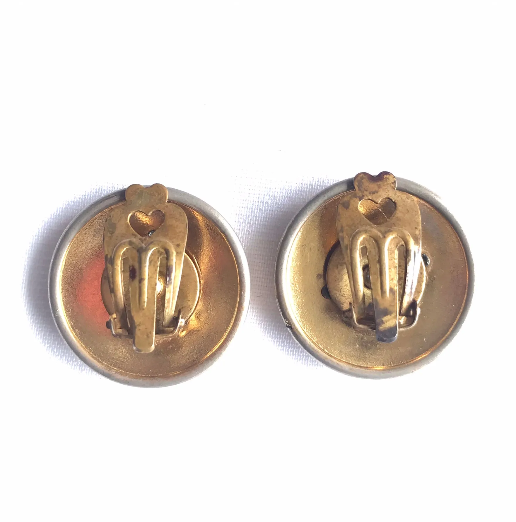 Vintage ESCADA golden and black frame jaguar head earrings. Beautiful vintage jewelry. 050320r21