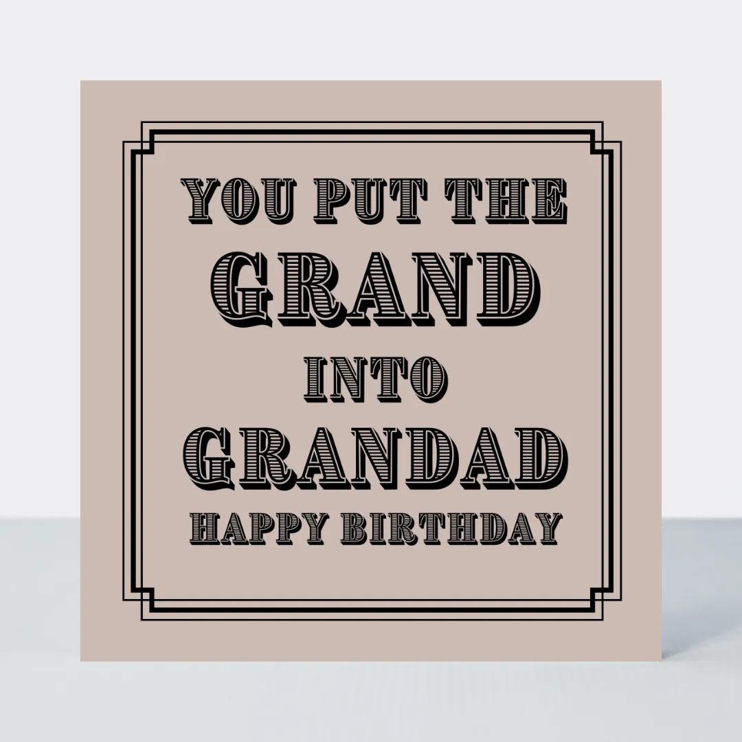 Vintage Icon Grand Into Grandad Birthday Card