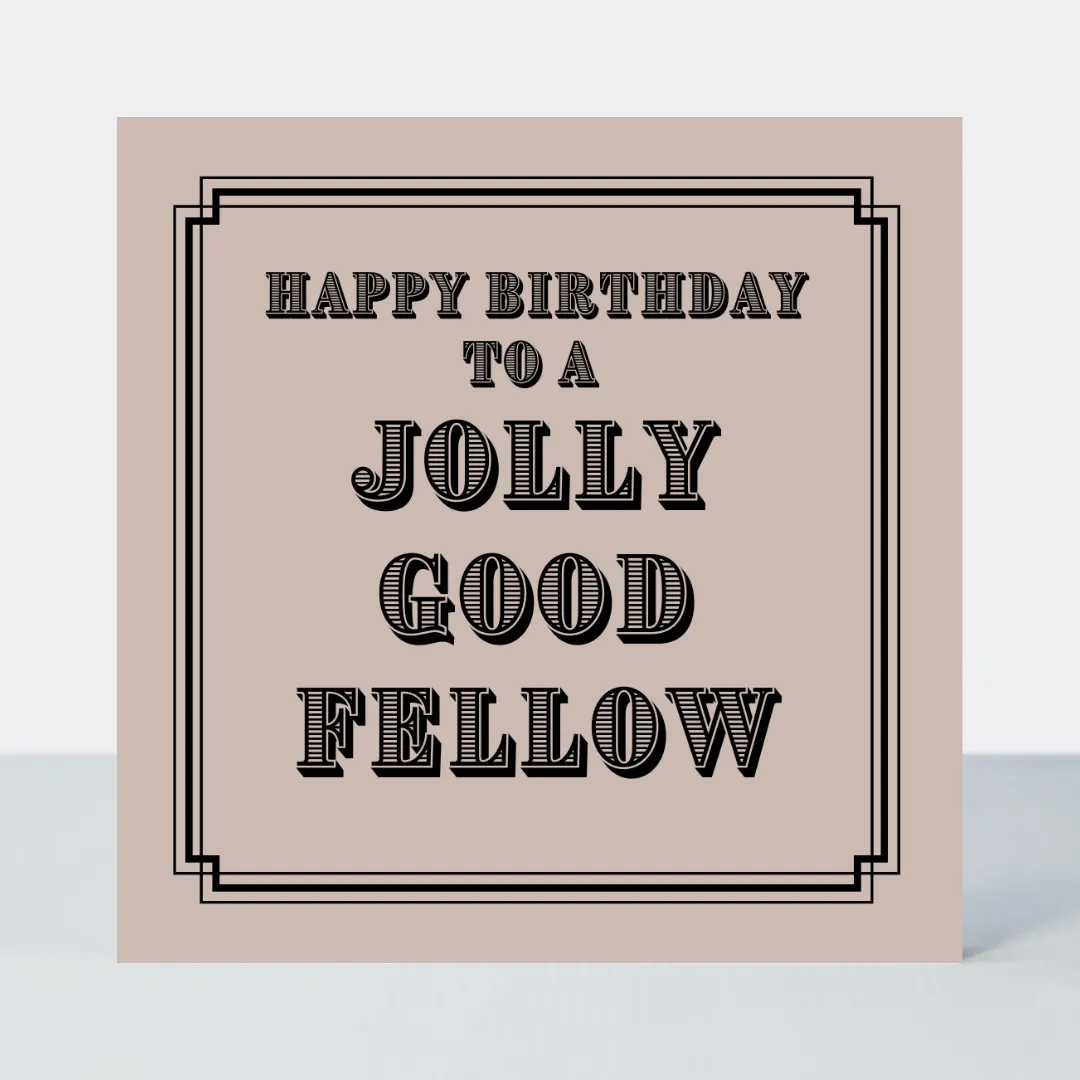 Vintage Icon Jolly Good Fellow Birthday Card