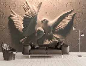 Wall Mural 3D Wallpaper Embossed Modern Minimalist Flying Pigeon Living Room - 350cm×256cm
