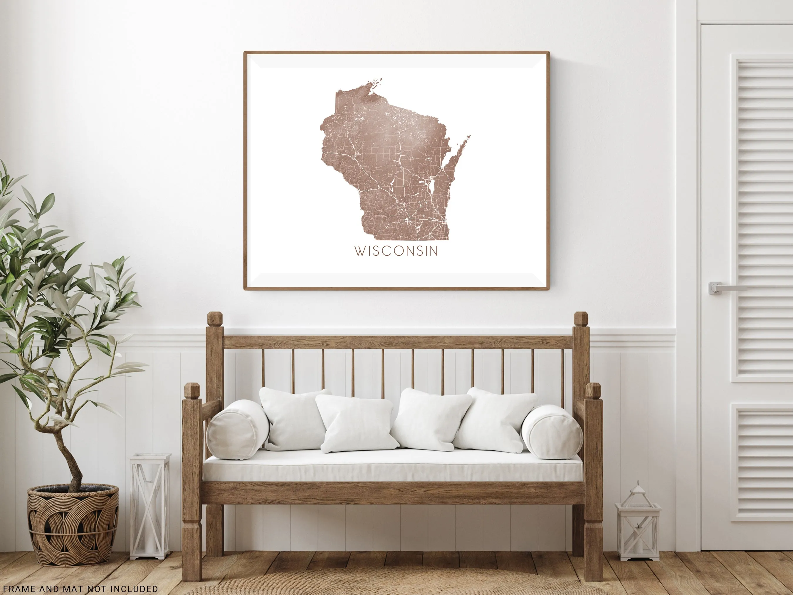 Wisconsin State Map Print - Topographic WI Map Wall Art Poster