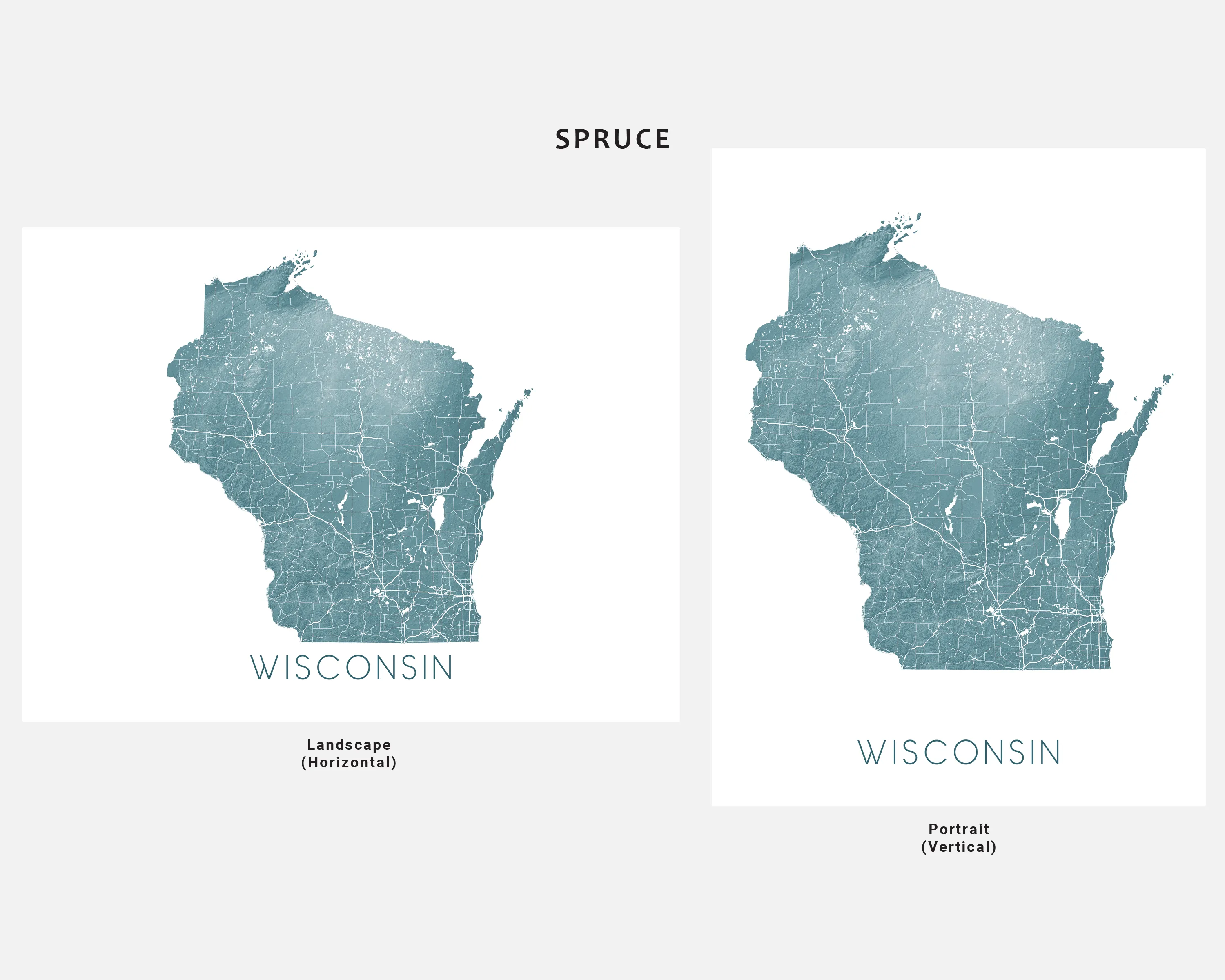 Wisconsin State Map Print - Topographic WI Map Wall Art Poster