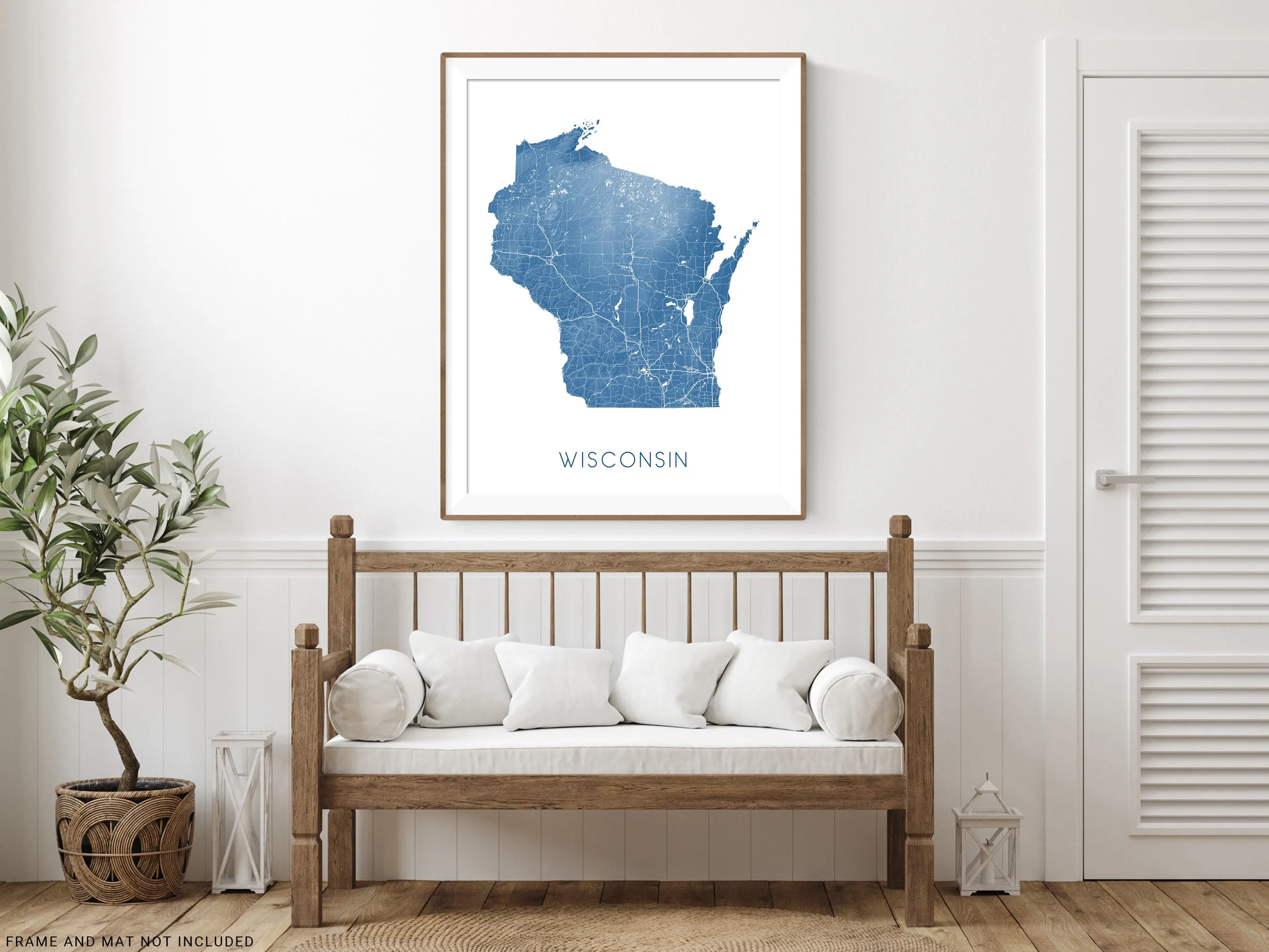 Wisconsin State Map Print - Topographic WI Map Wall Art Poster