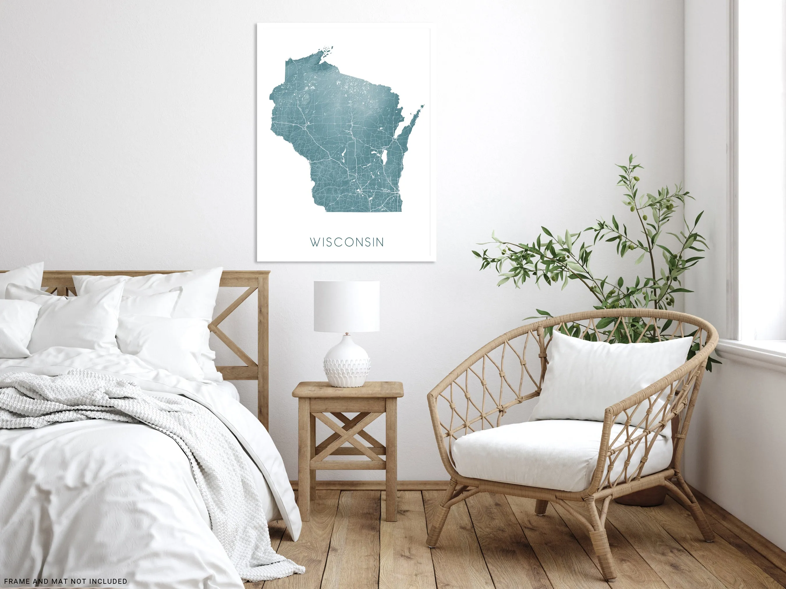 Wisconsin State Map Print - Topographic WI Map Wall Art Poster