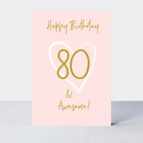 Wonderful You Age 80 Card - Foil