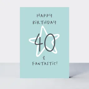Wonderful You Blue Age 40 Card