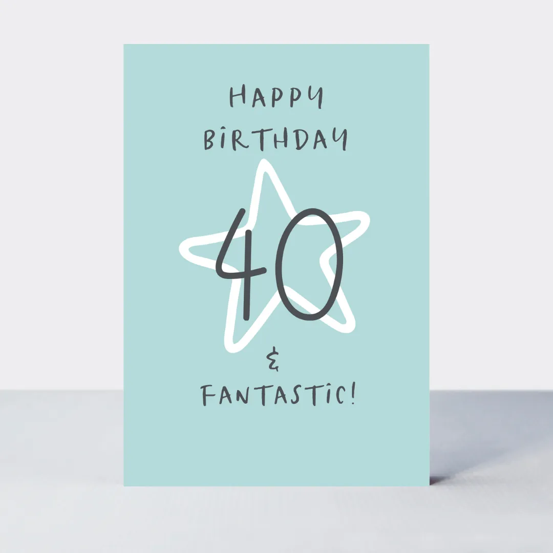 Wonderful You Blue Age 40 Card