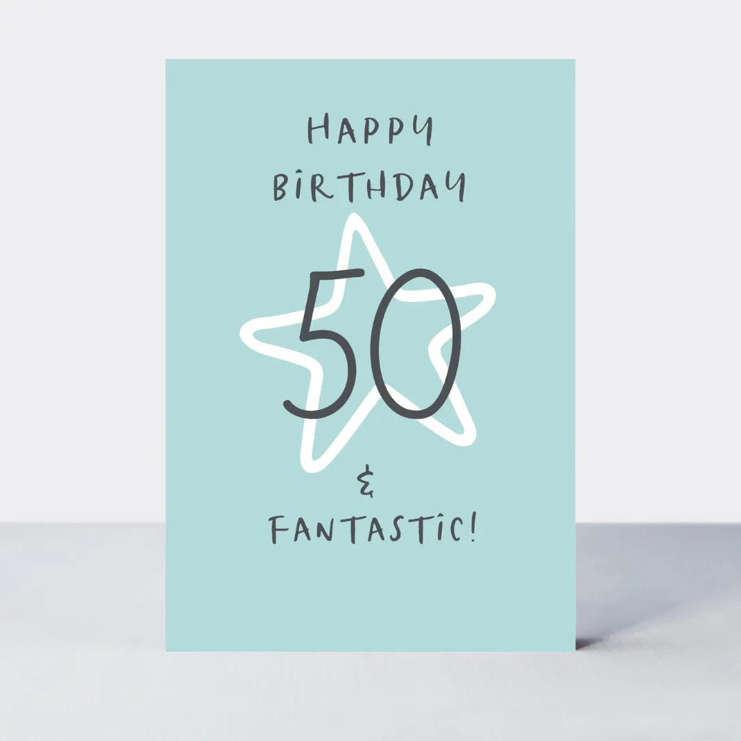 Wonderful You Blue Age 50 Card