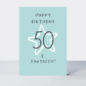 Wonderful You Blue Age 50 Card