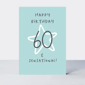 Wonderful You Blue Age 60 Card