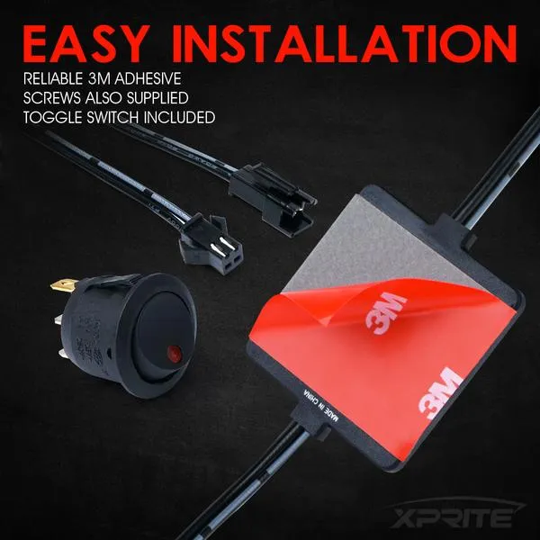 Xprite 8 LED Square Rock Light Pods Truck Bed Lighting Kit w/ Switch - DL-002-L4-W