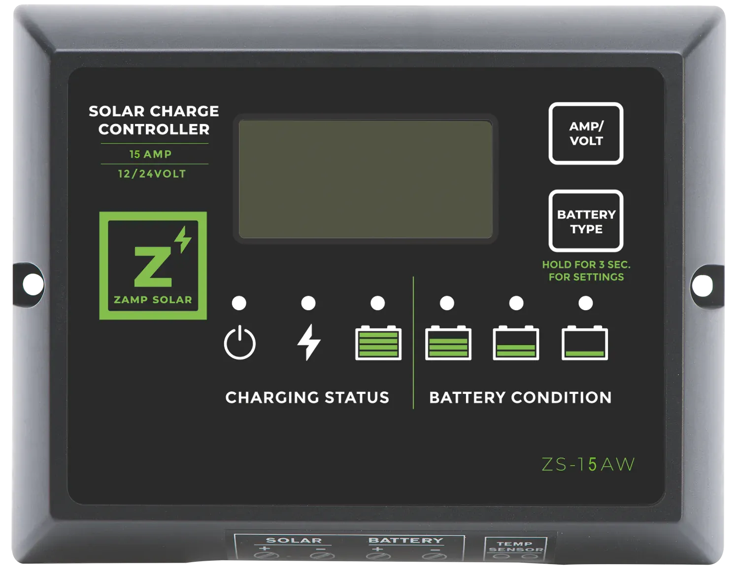Zamp Solar 15 Amp 5-Stage PWM Charge Controller